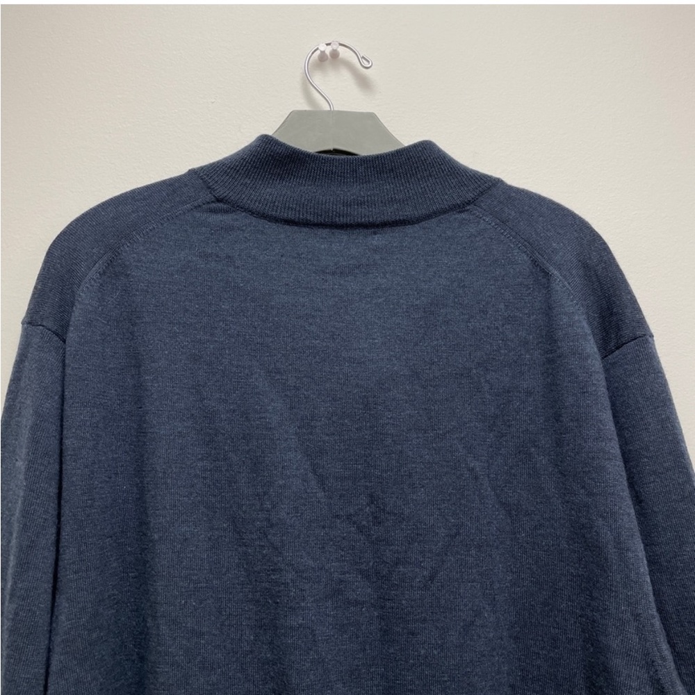 Bloomingdale’s The Men’s Store 100% Merino wool quarter zip long sleeve classic - Picture 8 of 9